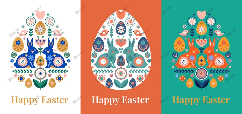 happy nowruz easter day card postcard with rabbit egg flowers / پوستر کارت پستال عید نوروز با گل و تخم مرغ خرگوش