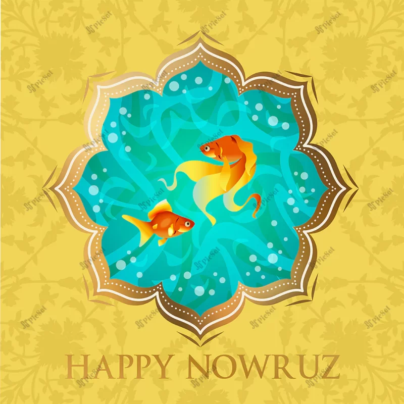 happy nowruz persian new year goldfish / عید نوروز فارسی زبانان با ماهی قرمز و طلایی