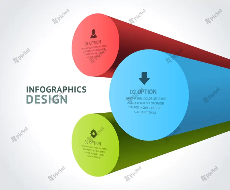 horizontal cylinder columns infographic scheme data numbers structure realistic template vector / ستون‌ های استوانه‌ ای افقی اینفوگرافیک اعداد داده ساختار