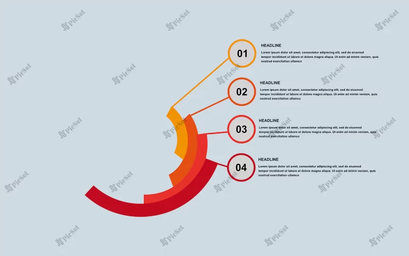 infographic template business presentations vector illustration / الگوی اینفوگرافیک نیم دایره