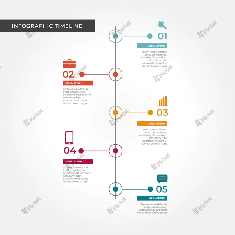 infographic timeline concept / مفهوم جدول زمانی اینفوگرافیک خطی