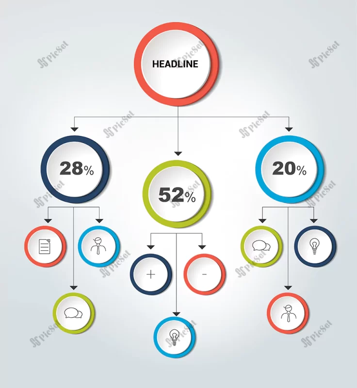 infographics flowchart colored shadows scheme / طرح دایره ای رنگی فلوچارت اینفوگرافیک