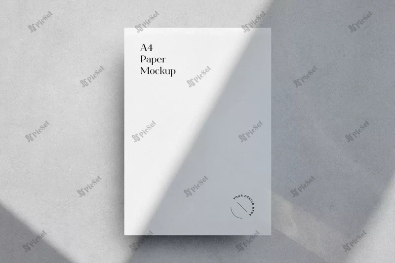 minimal a4 paper mockup with shadow overlay / موکاپ سربرگ با سایه