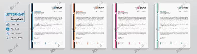 minimal technology letterhead design set bundle professional personal multipurpose office letter / مجموعه قالب سربرگ نامه اداری