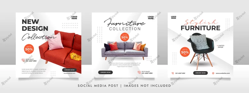 minimalist furniture sale banner social media post template / قالب پست رسانه های اجتماعی بنر فروش مبلمان مینیمالیستی