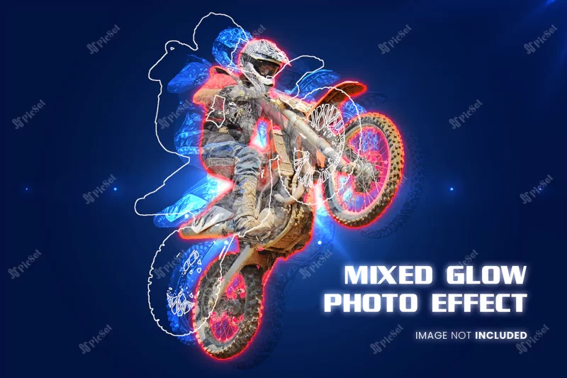 mixed glow photo effect psd effect / افکت عکس درخشش ترکیبی نور