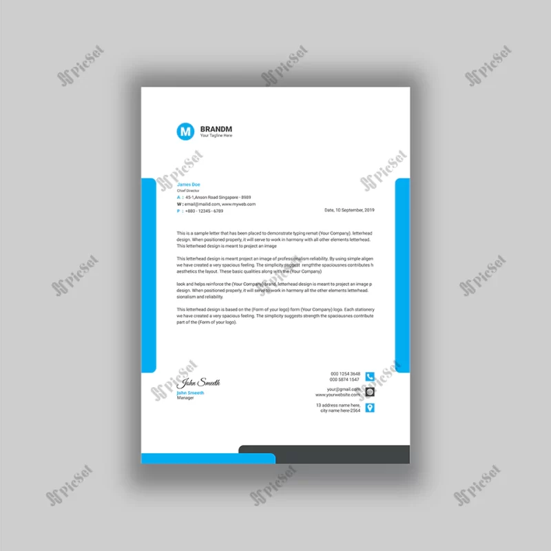 modern business company letter head design template / قالب سربرگ شرکت تجاری مدرن