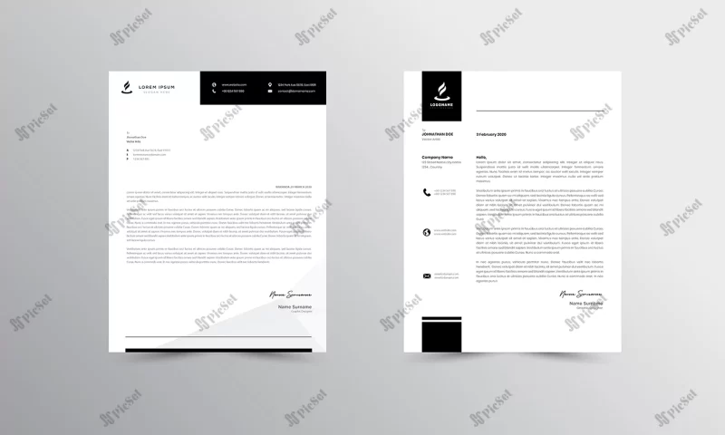 modern business letterhead design template / قالب سربرگ شرکت