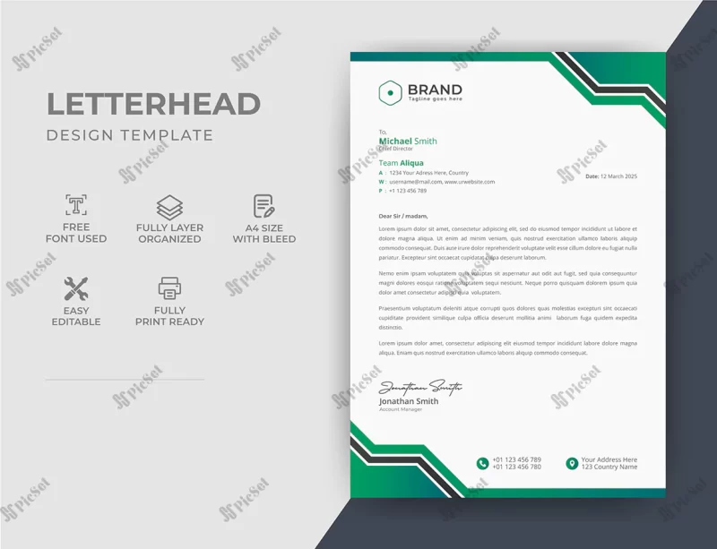modern corporate letterhead design template / قالب سربرگ مدرن شرکتی