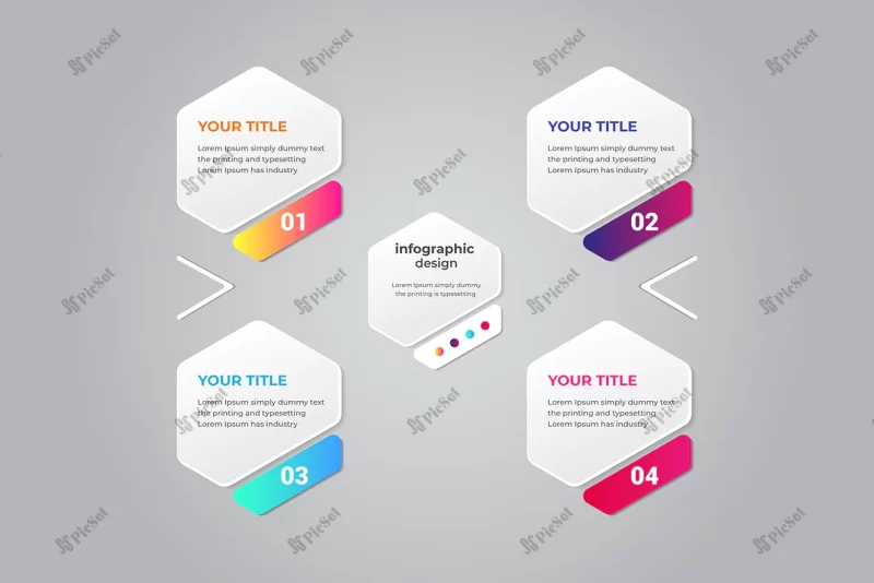 modern creative steps business timeline infographics design template / اینفوگرافیک شش ضلعی خلاقانه مدرن