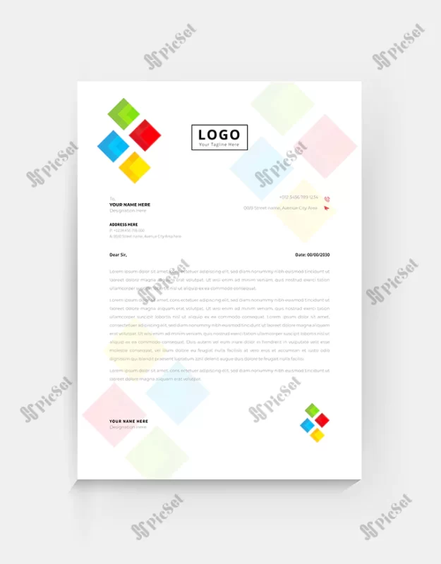 modern geometric business company letterhead / قالب سربرگ هندسی مدرن شرکتی