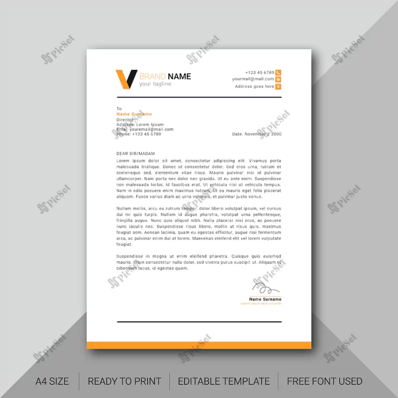 modern gradient business letterhead template / الگوی سربرگ تجاری مدرن