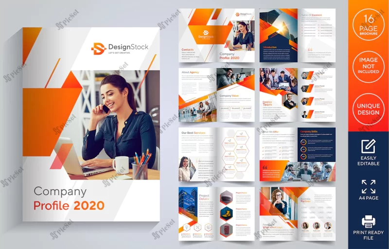 pages company profile brochure / کاتالوگ شرکتی، بروشور معرفی شرکت، طرح جلد