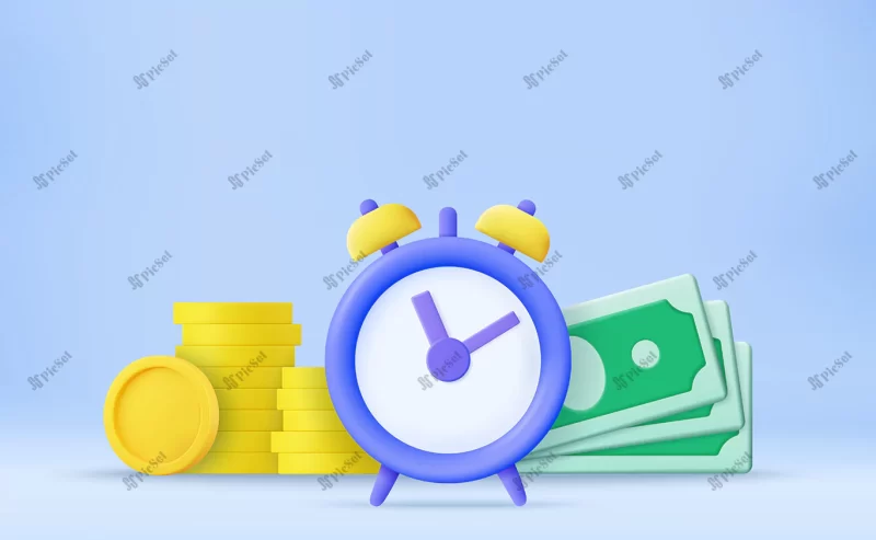 time is money business finance concept / مفهوم مالی درآمد پول زمان در کسب و کار