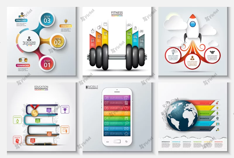 vector abstract templates infographics / نمودارهای مختلف اینفوگرافیک مدرن