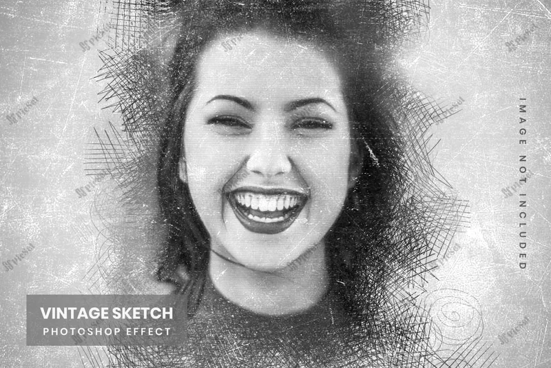 vintage style pencil sketch photo effect / افکت عکس طرح مداد سبک قدیمی