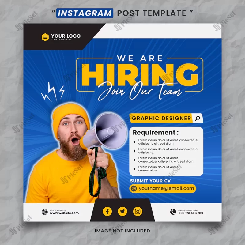 we are hiring job media social post template / پوستر استخدام شغلی منابع انسانی ما در حال استخدام هستیم