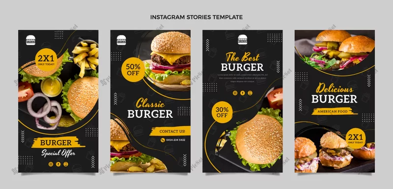 flat food instagram stories collection / مجموعه استوری های اینستاگرام غذای فست فود
