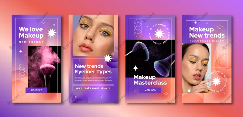 gradient makeup artist instagram stories collection / مجموعه استوری های اینستاگرام آرایشگر
