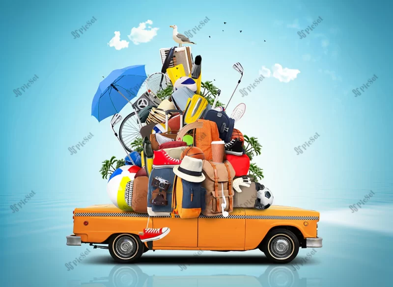 Enjoy your Summer Vacation, orange, holiday, journey, umbrella, creative, trip, car, summer, funny / از تعطیلات تابستانی خود لذت ببرید، نارنجی، تعطیلات، سفر، چتر، خلاقانه، سفر، ماشین، تابستان، خنده دار