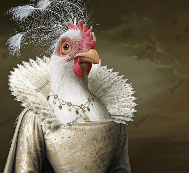 chicken, peacock, queen, creative, fantasy, feather, lady / مرغ، طاووس، ملکه، خلاق، فانتزی، پر، خانم