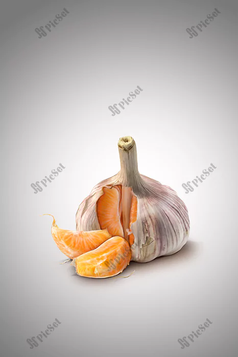 Garlic and tangerine, advertising, creative, funny / سیر و نارنگی، تبلیغاتی، خلاقانه، خنده دار