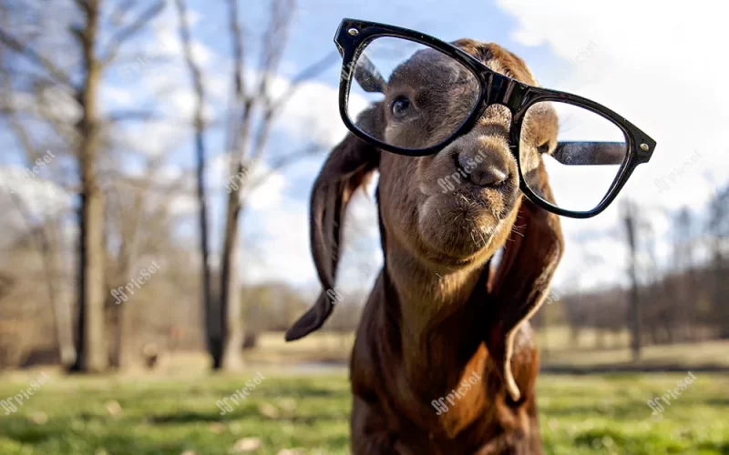 Goat, glasses, creative, advertising, funny, fantasy / بز، عینک، خلاقانه، تبلیغاتی، خنده دار، فانتزی