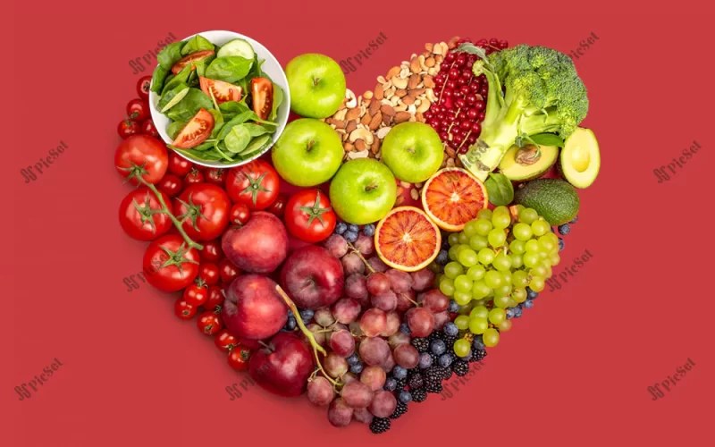 Healthy food, heart of fruits and vegetables, good nutrition, diet, slimming, weight loss / غذای سالم، قلب میوه و سبزیجات، تغذیه خوب، رژیم غذایی، لاغری، کاهش وزن