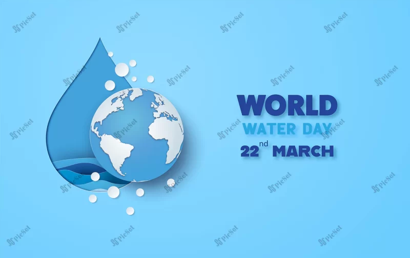 concept ecology world water day paper art digital craft style / مفهوم اکولوژی روز جهانی آب