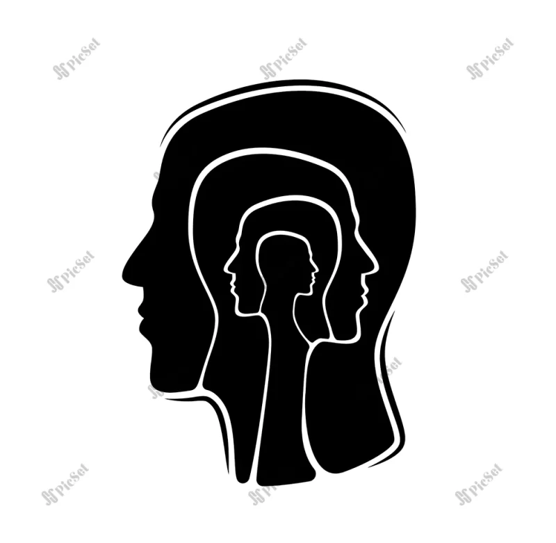 disease ailment psychology head mind silhouette / بیماری روانشناسی شبح ذهن