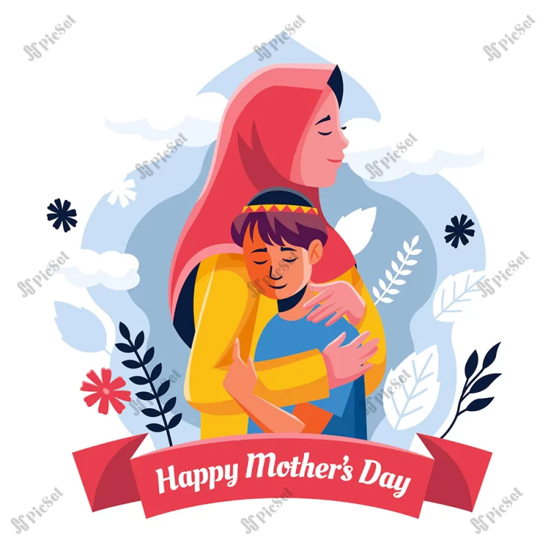 flat mothers day illustration / پوستر روز مادر روز زن