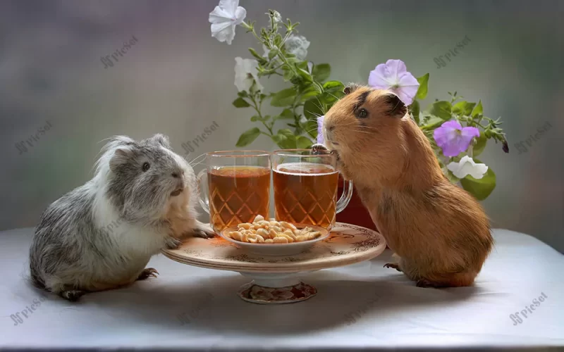 tea, guinea pigs, pets, rodents, peanuts / چای، خوکچه هندی، حیوانات خانگی، جوندگان، بادام زمینی