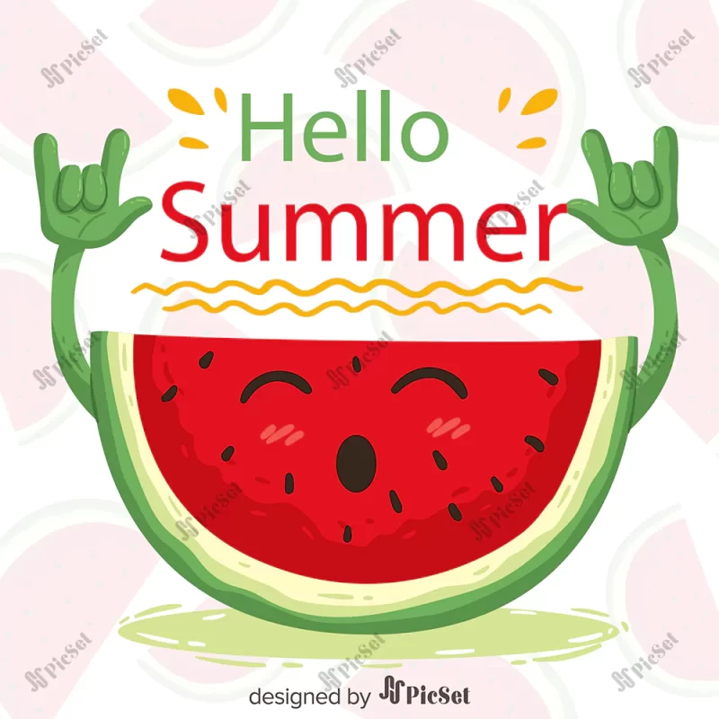 happy rocker watermelon background / پس زمینه هندوانه رقاص و شاد