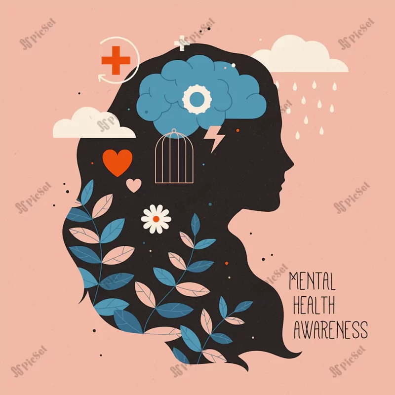 mental health awareness concept_23 2148530425 / روانشناسی آگاهی سلامت روان و آرامش ذهن و فکر