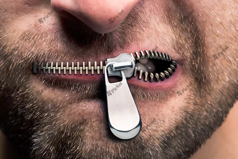 mouth, zipper, man, funny, creative / دهان، زیپ، مرد، خنده دار، خلاق