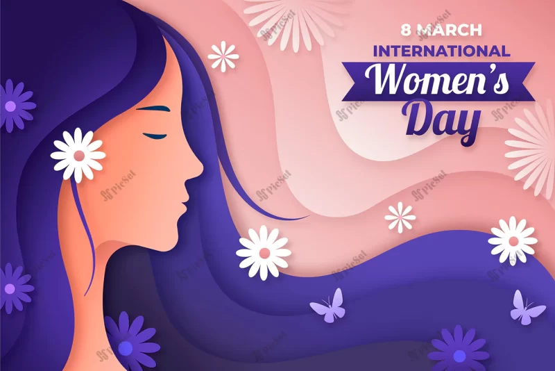 paper style international women s day illustration / پوستر روز جهانی زن بنر روز مادر