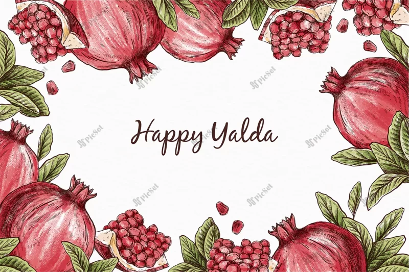 realistic yalda background with greeting / پس زمینه بنر یلدا همراه با تبریک