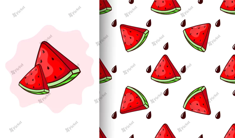 seamless pattern with watermelons / الگوی هندوانه پترن هندوانه نصف شده یلدا