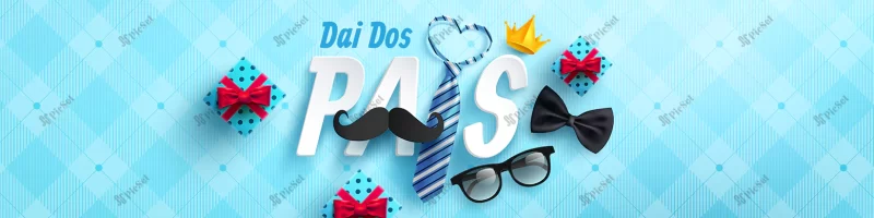 dia dos pais card happy father s day card portuguese words with necktie glasses / کارت تبریک روز پدر با طرح عینک کراوات بنر روز مرد