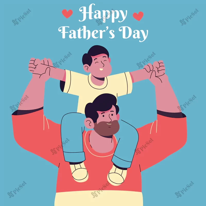 flat father s day illustration_23 2149399631 / پوستر روز پدر تبریک روز مرد