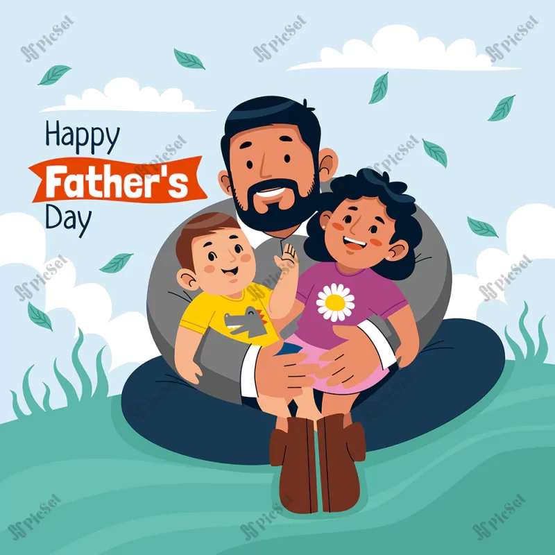 flat father s day illustration_23 2149405073 / پوستر روز پدر تبریک روز مرد