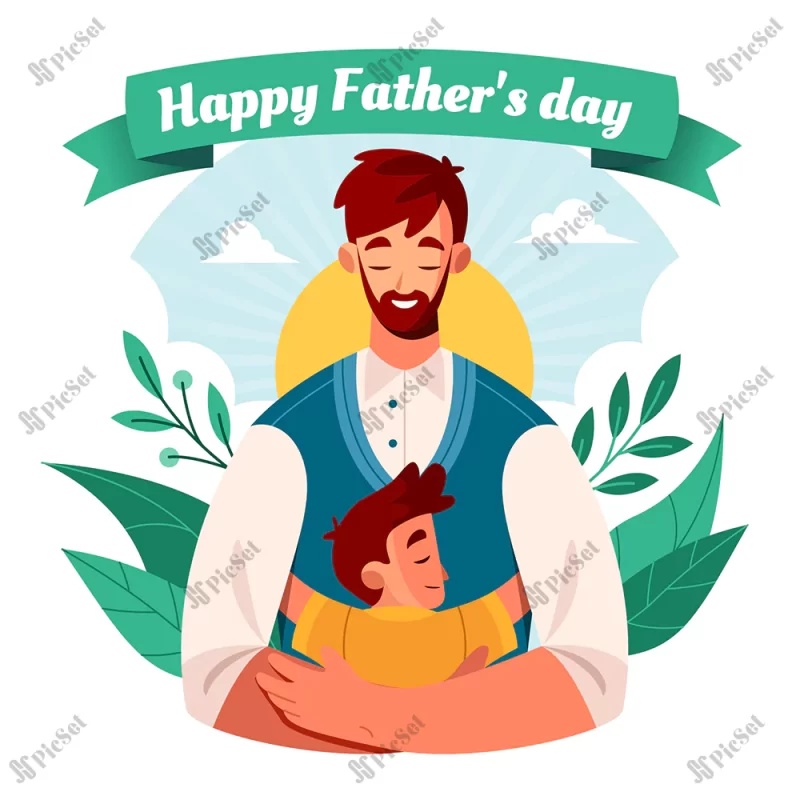 flat father s day illustration_23 2149407117 / پوستر روز پدر تبریک روز مرد