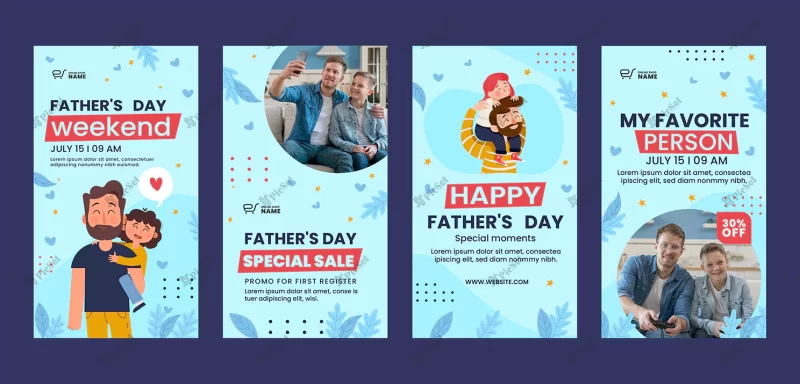flat fathers day instagram stories collection / مجموعه استوری اینستاگرام روز پدر روز مرد