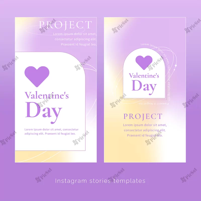 gradient pastel colors valentines day heart shape templates / بنر قلب روز ولنتاین رنگ پاستلی گرادیان