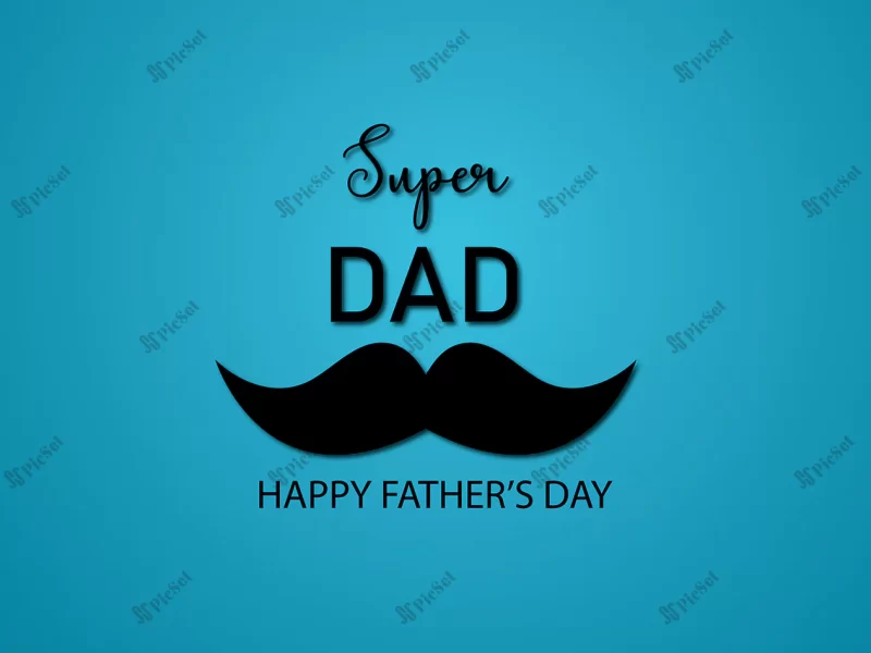 happy father s day simple blue gradient background design / پس زمینه آبی روز پدر مبارک با سیبیل