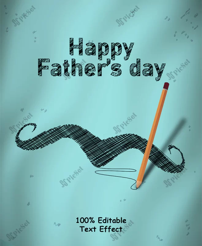 happy fathers day template with editable text effects / قالب روز پدر مبارک با افکت های متنی روز مرد