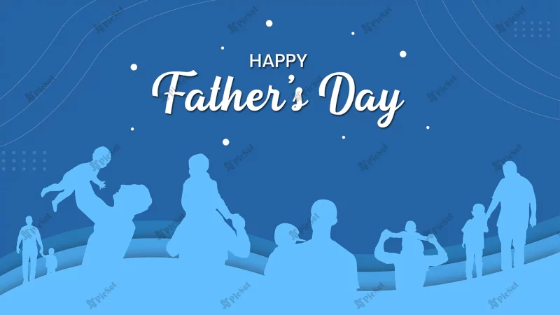 happy fathers day background with silhouette fathers son / پس زمینه روز پدر مبارک با سیلوئت پسر پدر