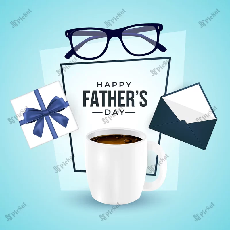 realistic fathers day illustration / پوستر روز پدر روز مرد