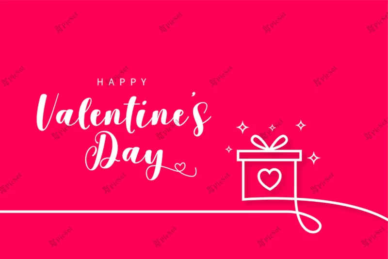 happy valentines day background with gift line ornament / پس زمینه روز ولنتاین مبارک با تزئین خط هدیه