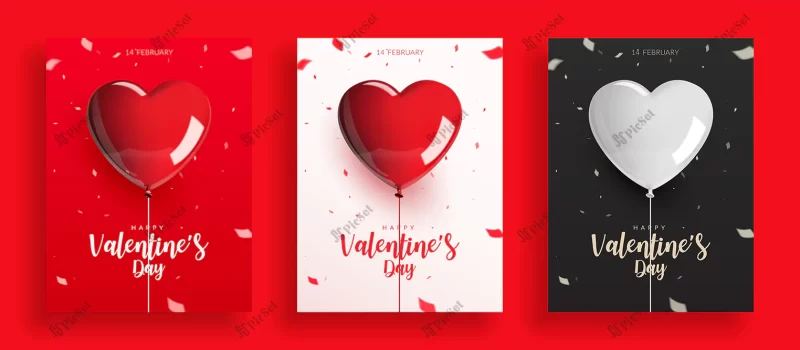 set valentines day balloons with rope confetti / پست و استوری ست بادکنک روز ولنتاین